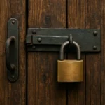 The Common Sense Guide to A Separation Agreement in Ontario 22 Locked wooden door with a brass padlock