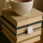 The Common Sense Guide to The Matrimonial Home 13 Smart Divorce in Ontario. Teacup resting on a stack of hardcover books with teabag string hanging over the side
